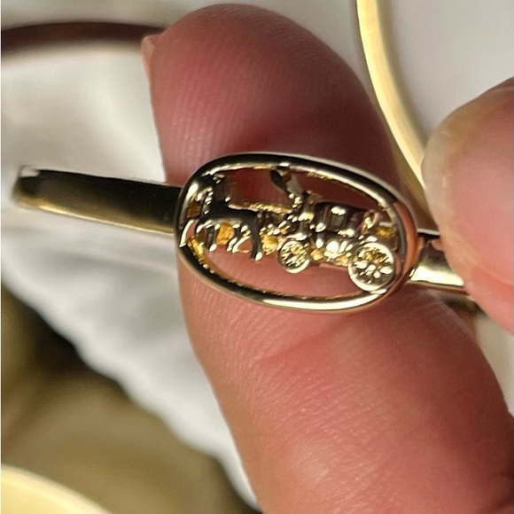 Coach Gold and White Bangle Bracelet Set of 3 - Picture 9 of 12